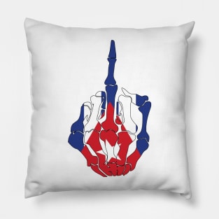 Skeleton Middle Finger Cuba Flag Pillow