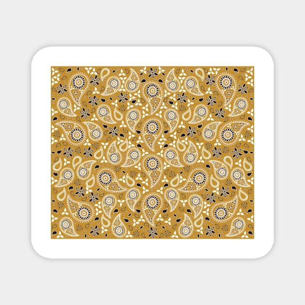 Beautiful Paisley Floral Pattern - Butternut Yellow Mustard Magnet by GDCdesigns