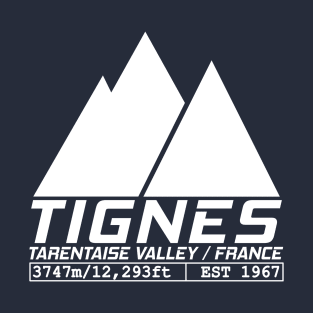 Tignes France Ski Resort Tarentaise Valley Skiing T-Shirt