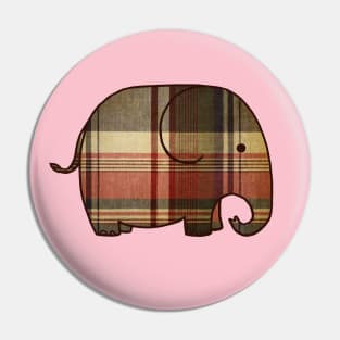 Plaid Elephant Pin
