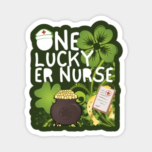 One Lucky ER Nurse, One Lucky Nurse, St Patrick's Day ER Nurse Magnet