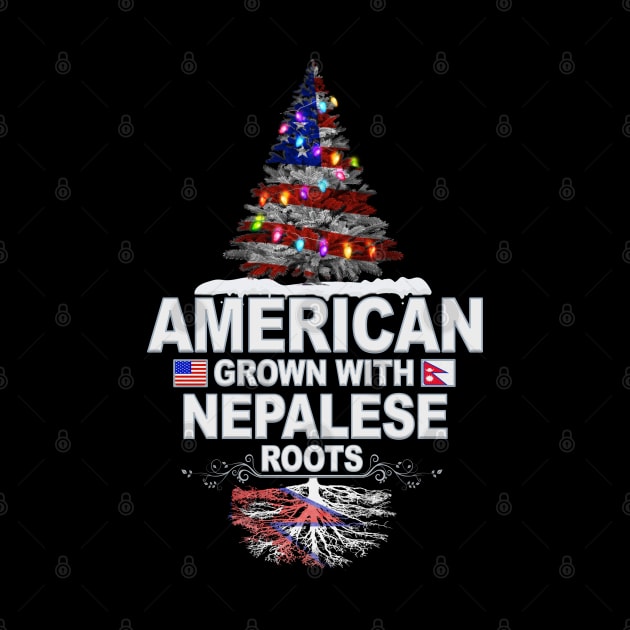 Christmas Tree  American Grown With Nepalese Roots - Gift for Nepalese From Nepal by Country Flags