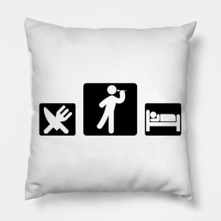 Eat darts sleep (black) Pillow