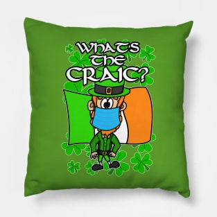 What's The Craic St Patricks Day Leprechaun Irish Pillow