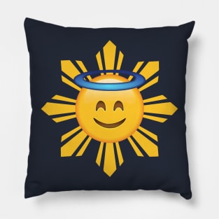 Good Filipino Sun Emoji with Halo Pillow