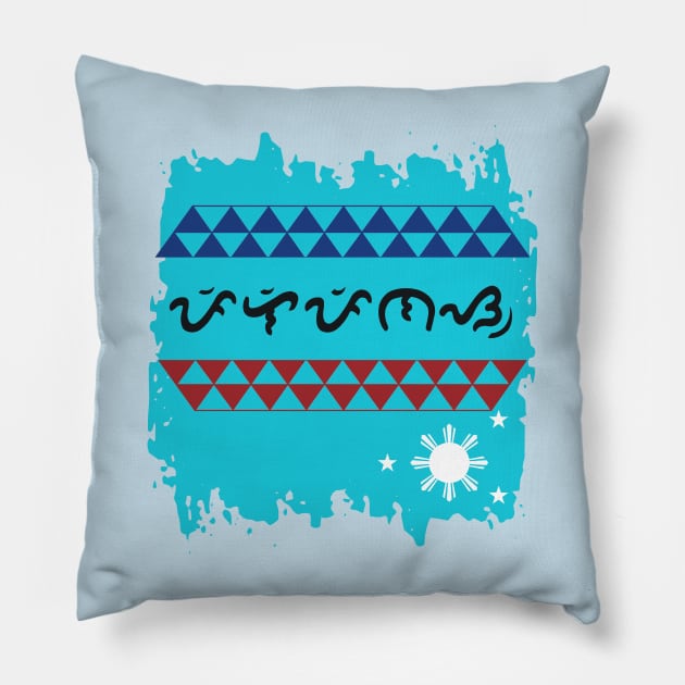 Baybayin word Pilipinas Pillow by Pirma Pinas