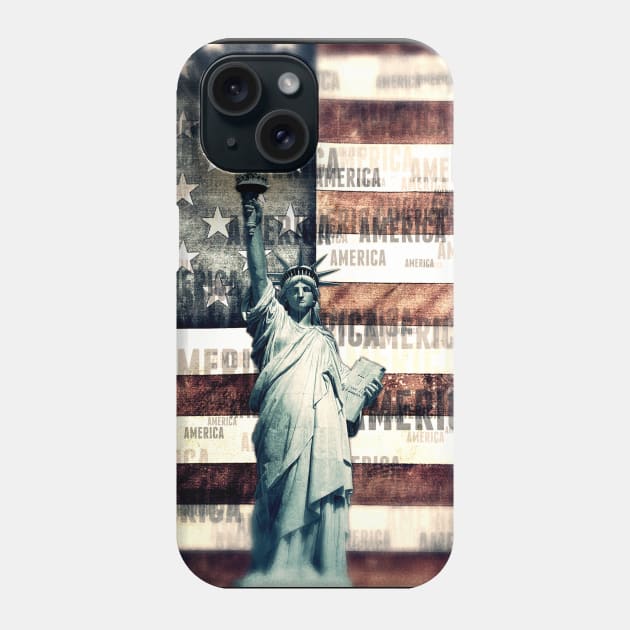 Vintage Patriotic American Liberty Phone Case by morningdance