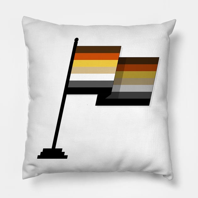 Large Waving Flag in Gay Bear Pride Flag Colors Pillow by LiveLoudGraphics