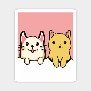 cat and dog friendship Magnet