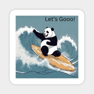 Surfing Panda Magnet