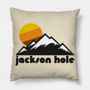 Retro Jackson Hole ))(( Tourist Souvenir Travel Design Pillow