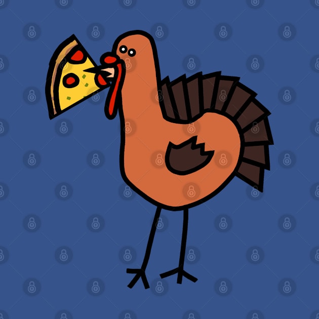 Thanksgiving Turkey Eating Pizza by ellenhenryart