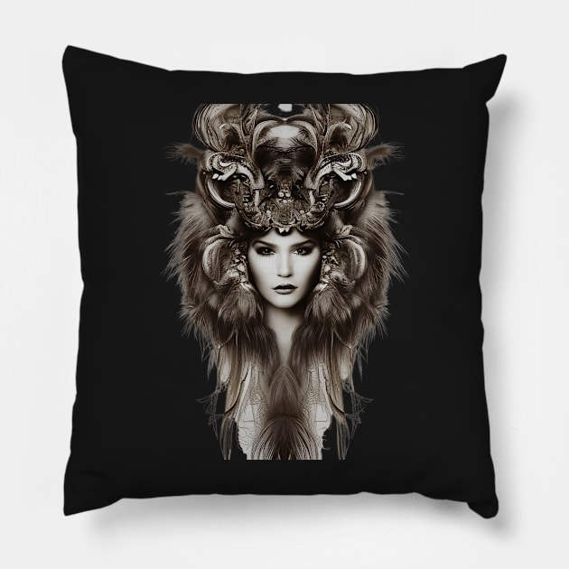 Fauna goddess of nature Pillow by FineArtworld7