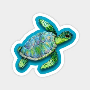 Swimming sea turtle Magnet