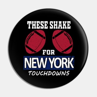 New York Big Blue Pro Football Shakes For TDs Pin