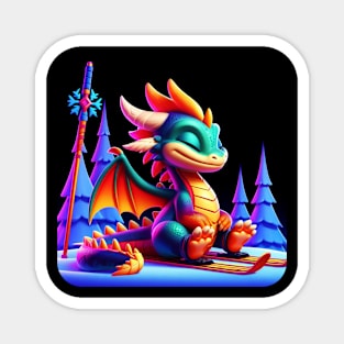 Rufie the Dragon - Skiing #40 Magnet