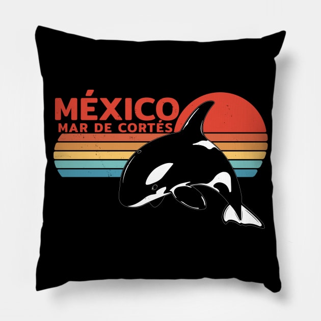 México Sea of Cortez Killer Whale Pillow by NicGrayTees