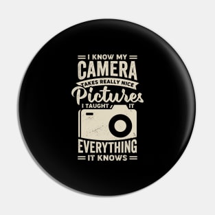 Funny Photography Camera Photographer Gift Pin
