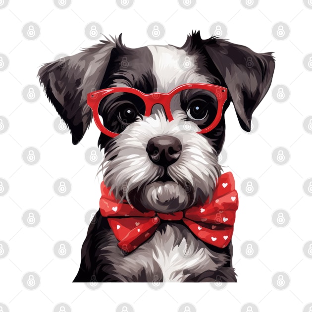 Fancy Schnauzer Dog by Chromatic Fusion Studio