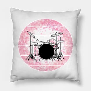 Floral Drum Kit Japanese Cherry Blossom Drummer Musician Pillow