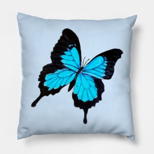 Blue Monarch Butterfly Pillow