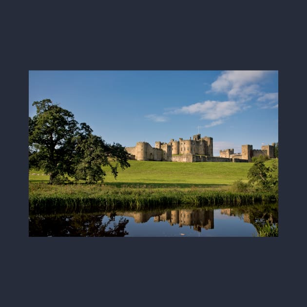 Alnwick Castle reflected in the River Aln by Violaman