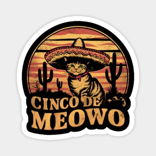 Cinco De Meowo Funny Cinco De Mayo Cat Men Magnet