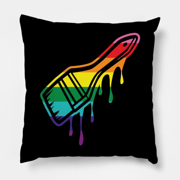 PRIDE Paintbrush Pillow by IPRINT