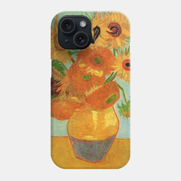 Vase with Twelve Sunflowers by Vincent van Gogh Phone Case by MasterpieceCafe