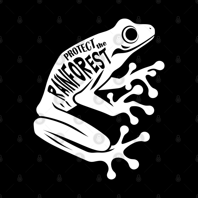 White Dart frog - Protect the rainforest by PrintSoulDesigns