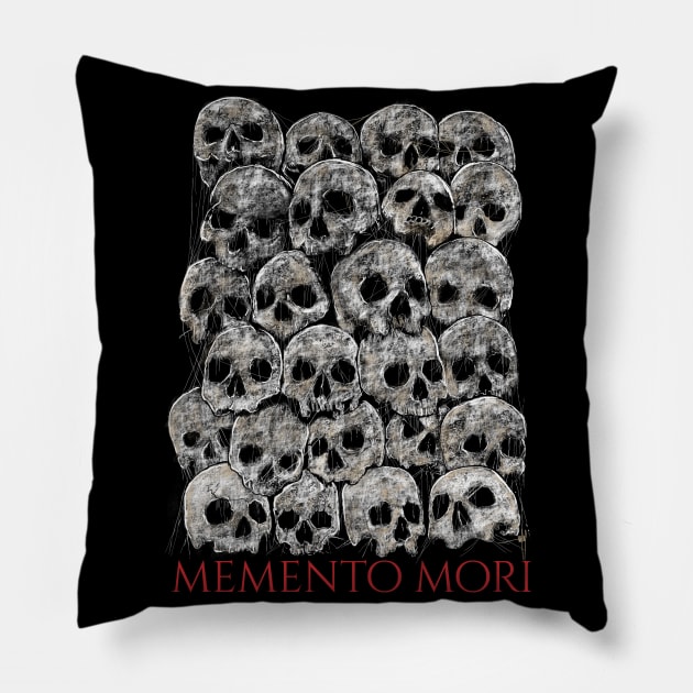 Memento Mori Pillow by Jun Pagano