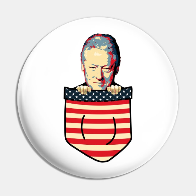 Bill Clinton Chest Pocket Pin by Nerd_art