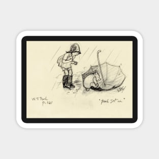 Winnie The Pooh Original Drawing Magnet