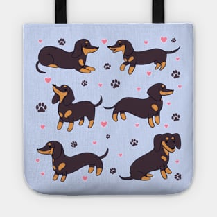 Cute dachshund dog illustration Tote