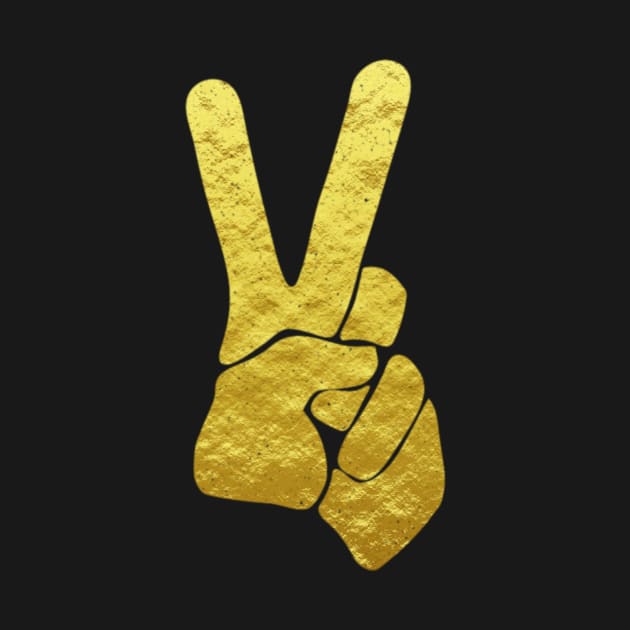 Large Peace Symbol Kindness Hand Gold Good Vibe Love Kind by twizzler3b