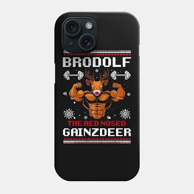 The Red Nose Gainzdeer Funny Xmas Phone Case by swissles