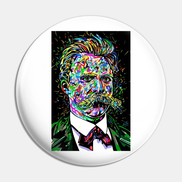 FRIEDRICH NIETZSCHE portrait Pin by lautir