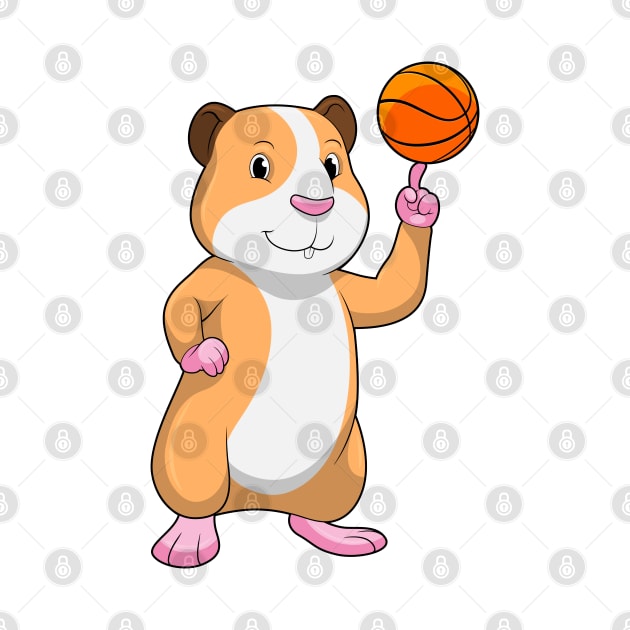 Guinea pig as Basketball player with Basketball by Markus Schnabel