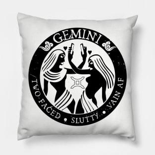 Savage Gemini Zodiac Antisocial Astrology Pillow