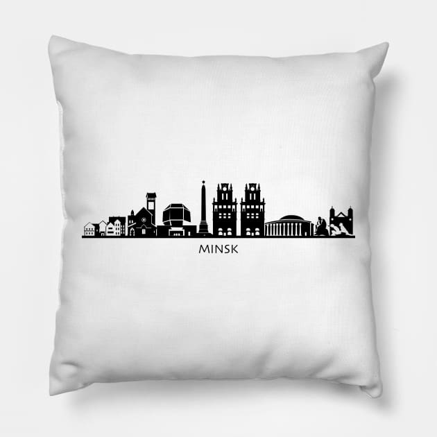 Minsk Belarus Pillow by Elenia Design