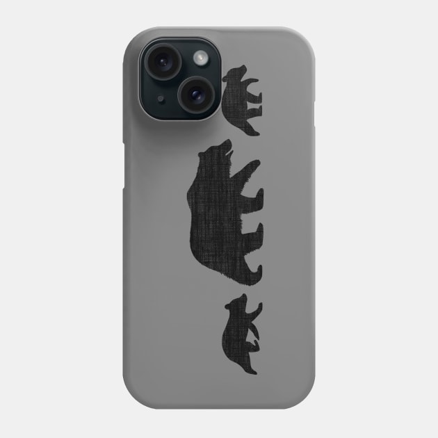 Black Bear with Cubs | Mama Bear Phone Case by Coffee Squirrel