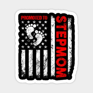 Promoted To Stepmom Usa Flag Mother'S Day Time New Mom Magnet