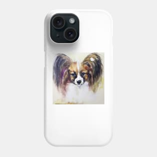 Papillon Watercolor Painting - Dog Lover Gifts Phone Case