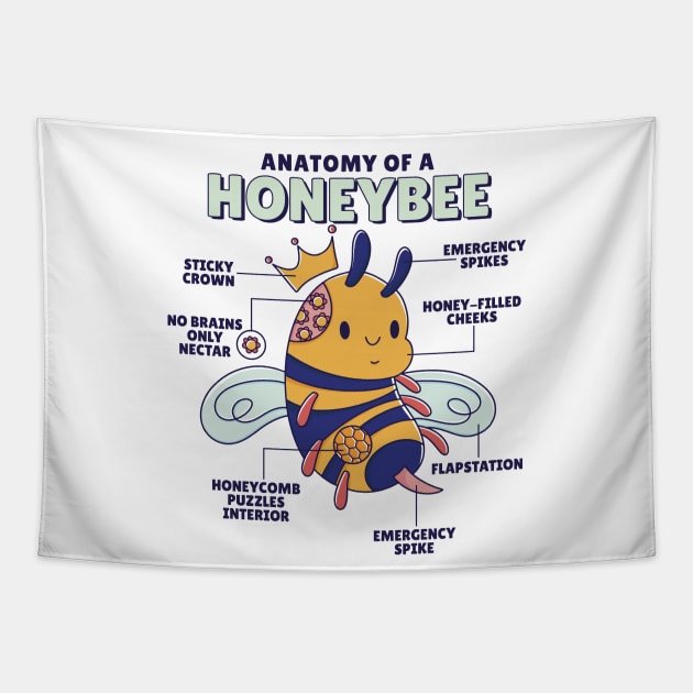 Funny Cute Bee Design Tapestry by UNDERGROUNDROOTS
