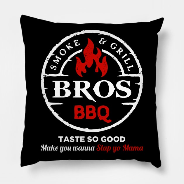 Bros Bbq Pillow by oskibunde