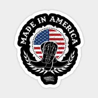 Made In America USA Flag in Concho with Cowboy Boots Magnet