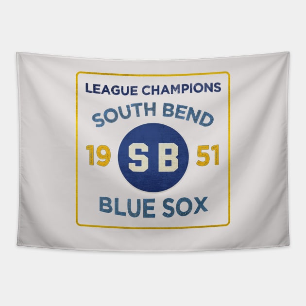 South Bend Blue Sox • 1951 League Champions Tapestry by The MKE Rhine Maiden