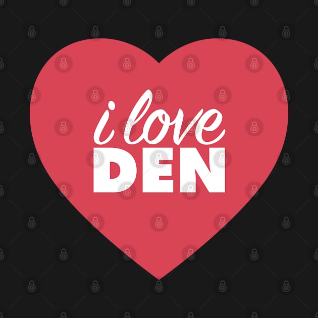 I Love DEN (Denver Airport Code) In Red Heart by modeoftravel