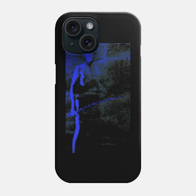 Portrait, digital collage and special processing. Dark fantasy. Man with spike. Blue, very bright. Phone Case by 234TeeUser234