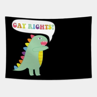 Gay Rights Rainbow Dinosaur Tapestry